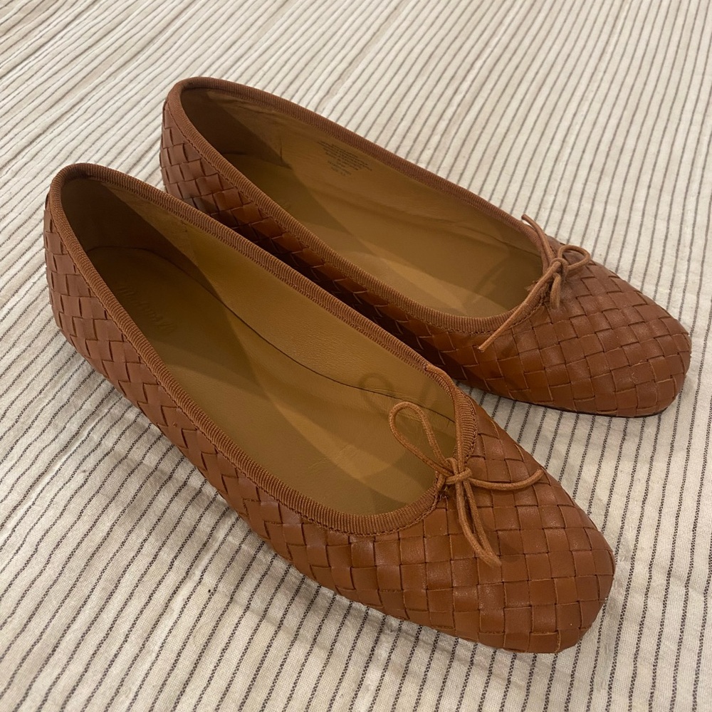Madewell Anelise Ballet Flat Brown Woven Leather